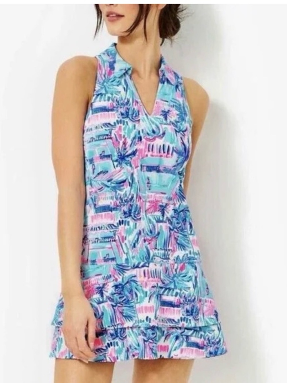 Lilly Pulitzer Luxletic Dania Dress Ravello Blue Perfect Match